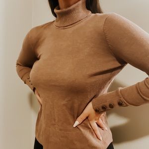 light brown, professional turtleneck